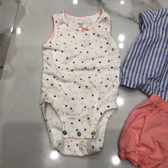 3 piece set blue whit and coral from Carters - Picture 4 of 6